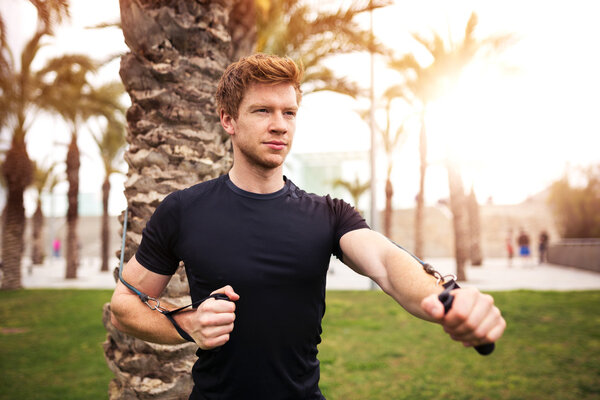 Man pursuing his sport goal