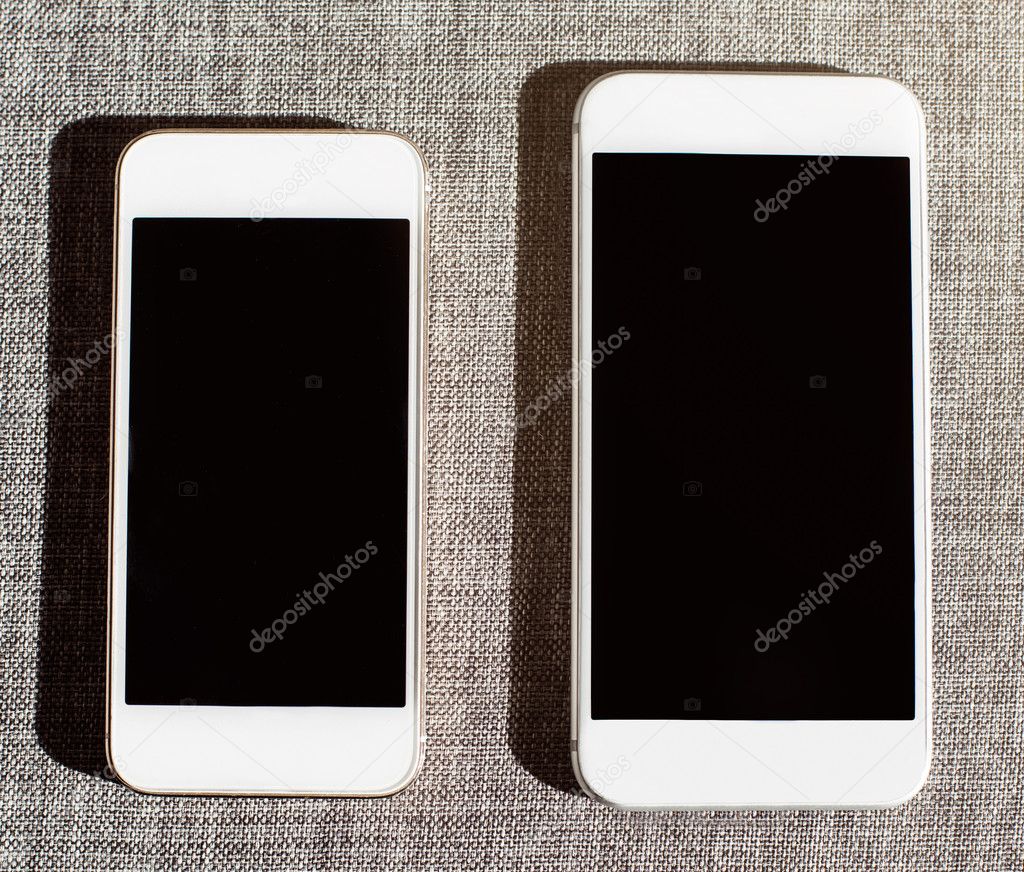 Comparison of two white smart phones