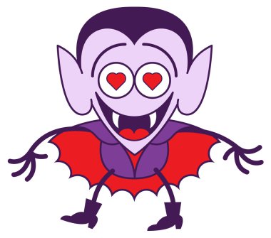 Funny vampire is madly in love clipart