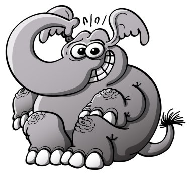 Uzun bir gövde ile gri fil