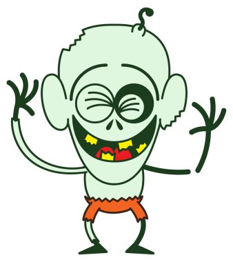 Çok mutlu bir ruh hali içinde zombi