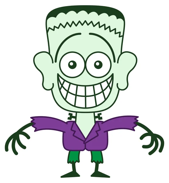 Cute Frankenstein  in a very embarrassed mood — Stock Vector