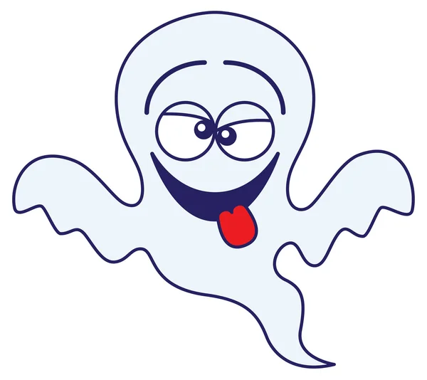 Ghost sticking his tongue out — Stock Vector