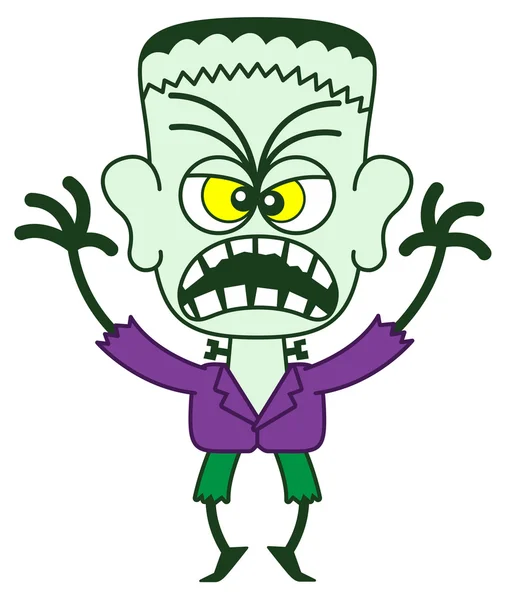 Frankenstein in a very threatening mood — Stock Vector