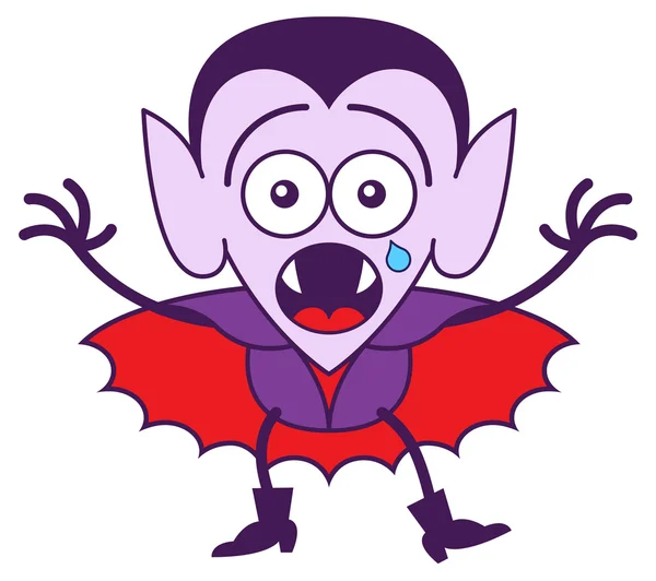 Lindo vampiro llorando — Vector de stock