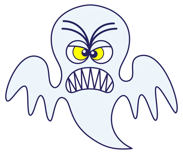 Fantôme bleu en colère — Image vectorielle