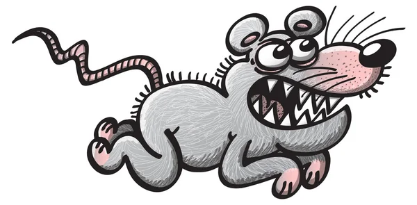 Böse graue Ratte jagt eine Beute — Stockvektor