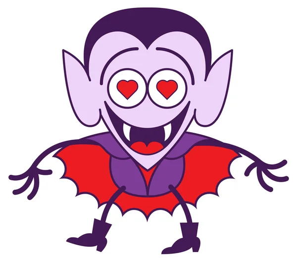 Divertido vampiro está locamente enamorado — Vector de stock