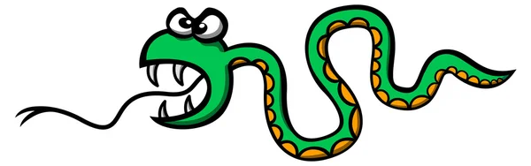 Scary green snake — Stock Vector
