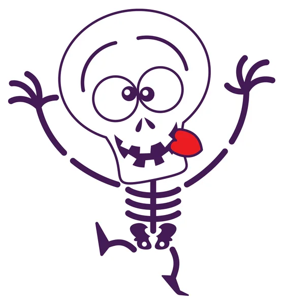 Skeleton sticking his tongue out — Stock Vector