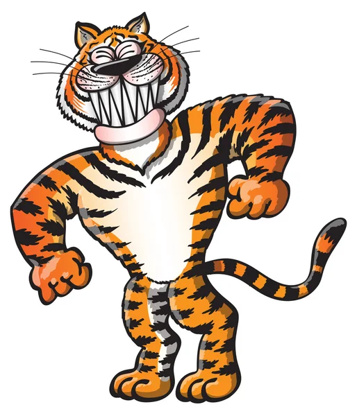 Тигр позирует забавным образом. — стоковый вектор