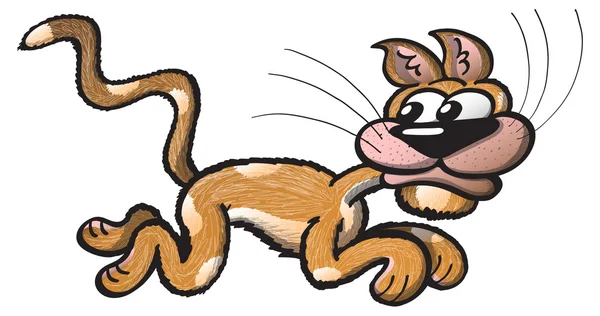 Brown cat in a scared mood Royalty Free Stock Illustrations