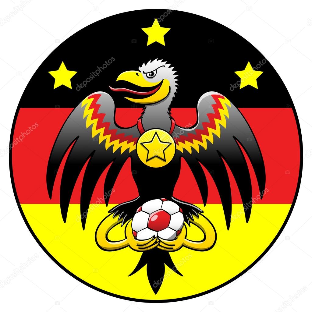 German eagle with soccer ball