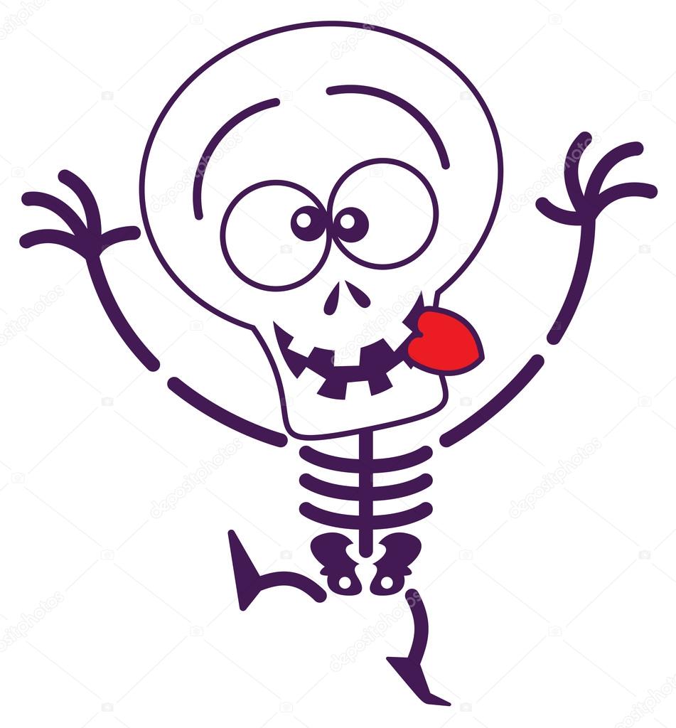 Skeleton sticking his tongue out
