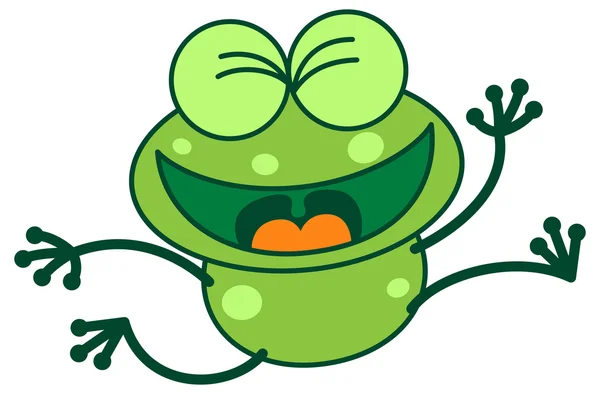 Mutlu kutluyor kurbağa — Stok Vektör