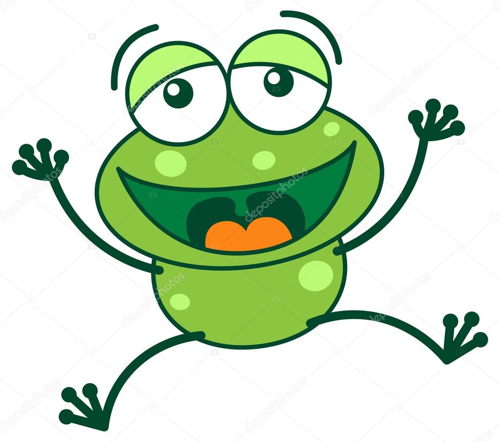 Laughing green frog