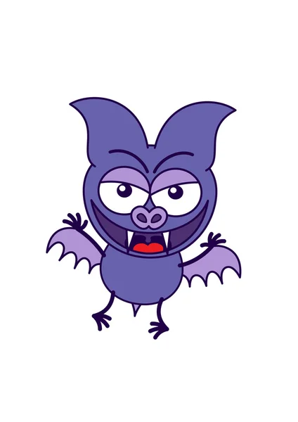 Purple bat showing a troubling malicious attitude — Stock Vector