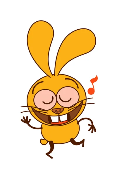 Bunny dans ve animatedly şarkı — Stok Vektör