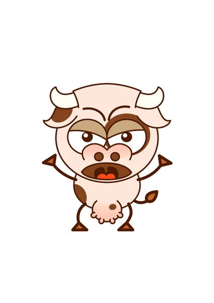 Mignonne vache dans une humeur en colère — Image vectorielle
