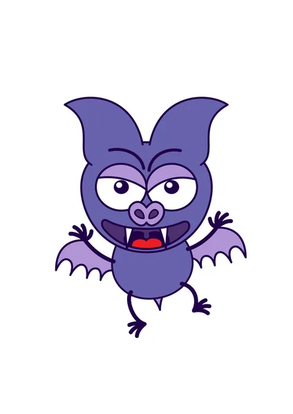 Purple bat  feeling angry — Stock Vector