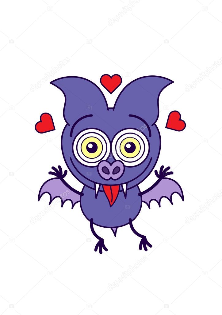 Purple bat feeling madly in love