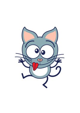 Gri kedi dilini yapışkanlık dışarı