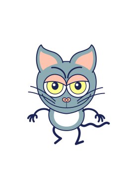 Yaramaz bir ruh hali gösterilen kedi