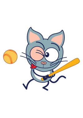 Yarasa kapma ve topa bakarken kedi