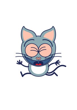 Gri kedi bir şey kutluyor