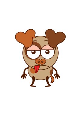 kahverengi köpek dili yapışkanlık dışarı