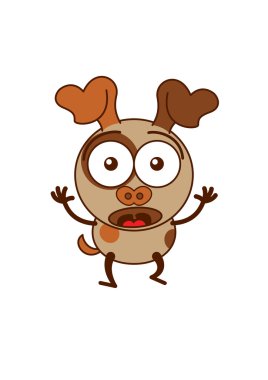 kahverengi köpek sürpriz ve korku ifade