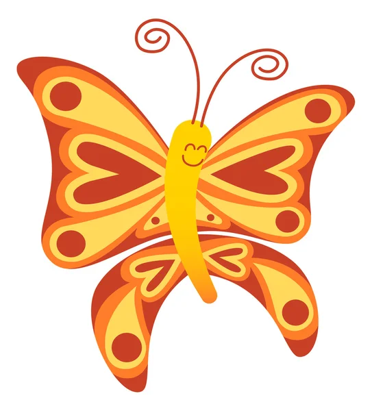 Ładny czerwony i żółty motyl — Wektor stockowy