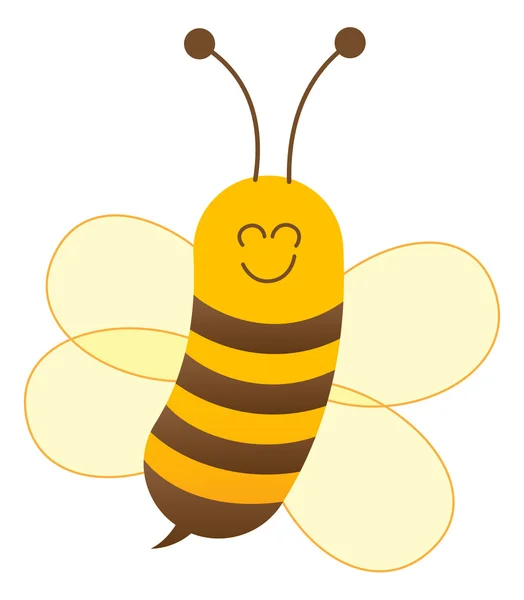 Cute baby bee with yellow body — Stock Vector