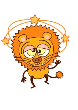 Lion  feeling dizzy
