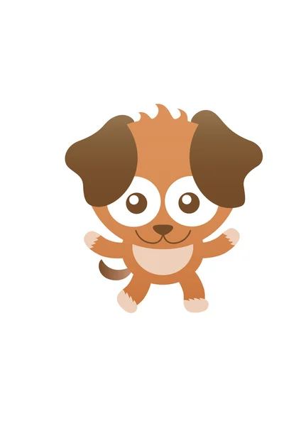 Lindo perro bebé con piel marrón — Vector de stock