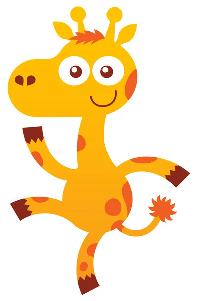 Lovely baby giraffe with yellow fur — Stockvector