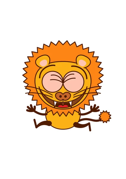 Cute lion celebrating something — Stock Vector