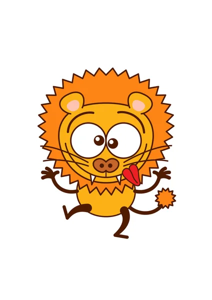 Lion making funny faces — Stock Vector
