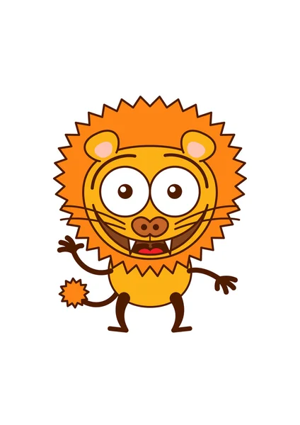 Lion waving, greeting and welcoming — 图库矢量图片