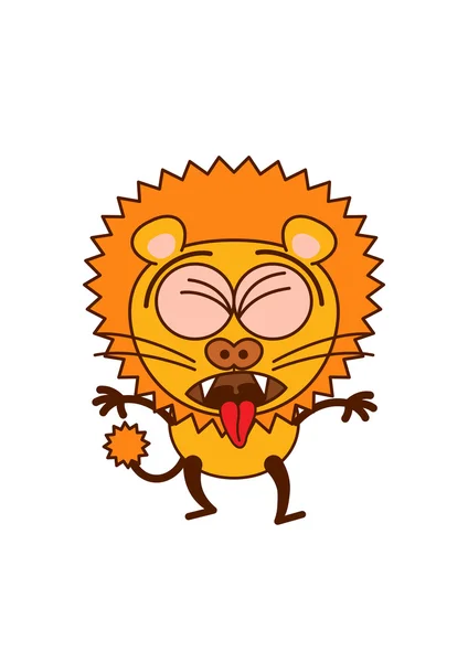 Lion sticking it's tongue out — ストックベクタ