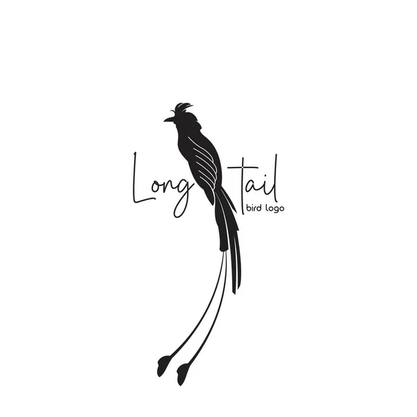 Uzun Kuyruklu Kuş Logosu Özel Tasarım Ilham — Stok Vektör