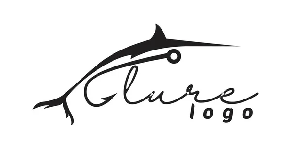 Lure Logotipo Pesca Inspiração Design Exclusivo — Vetor de Stock