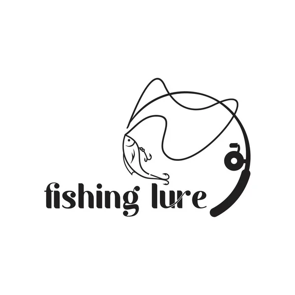 Lure Fishing Logo Design Esclusivo Ispirazione — Vettoriale Stock