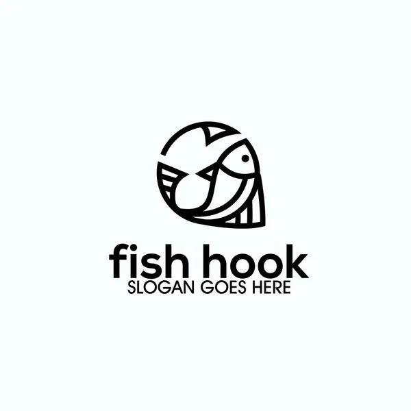 Fischhaken Logo Exklusive Design Inspiration — Stockvektor