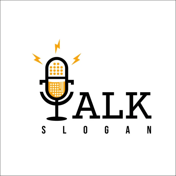 Talk Microphone Logo Inspiración Diseño — Vector de stock