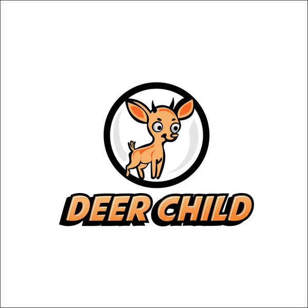 Hjort Barn Logotyp Exklusiv Design Inspiration — Stock vektor