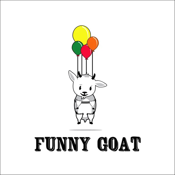 Funny Goat Logo Design Inspiration — Stockvektor
