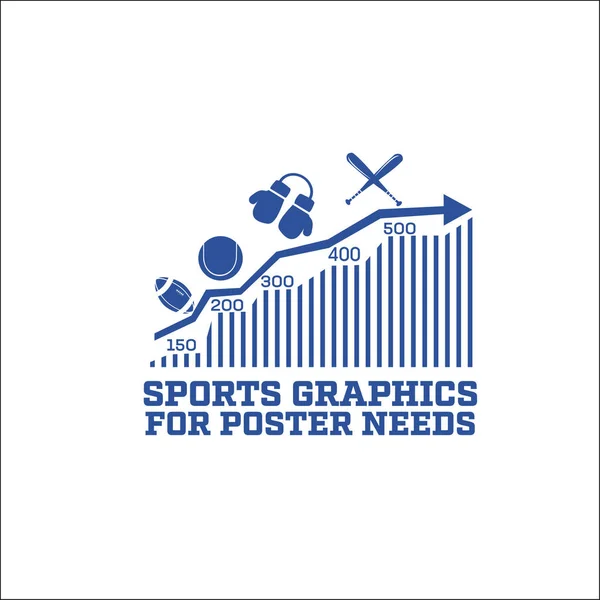 Crecimiento Gráficos Deportivos Para Póster Necesita Inspiración Diseño Exclusivo Logo — Archivo Imágenes Vectoriales