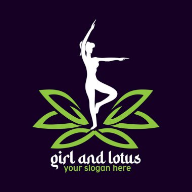 Kız ve Lotus, jimnastik logosu yapan kadın özel tasarım ilham kaynağı