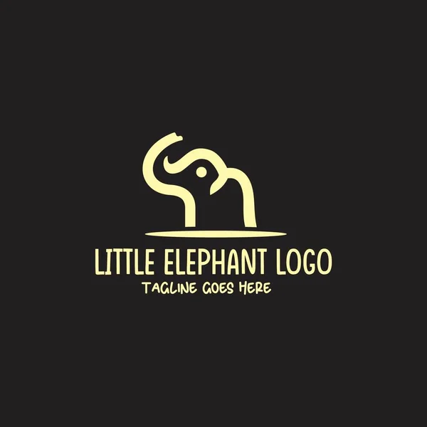 Pequeno Elefante Logotipo Design Exclusivo Inspiração — Vetor de Stock